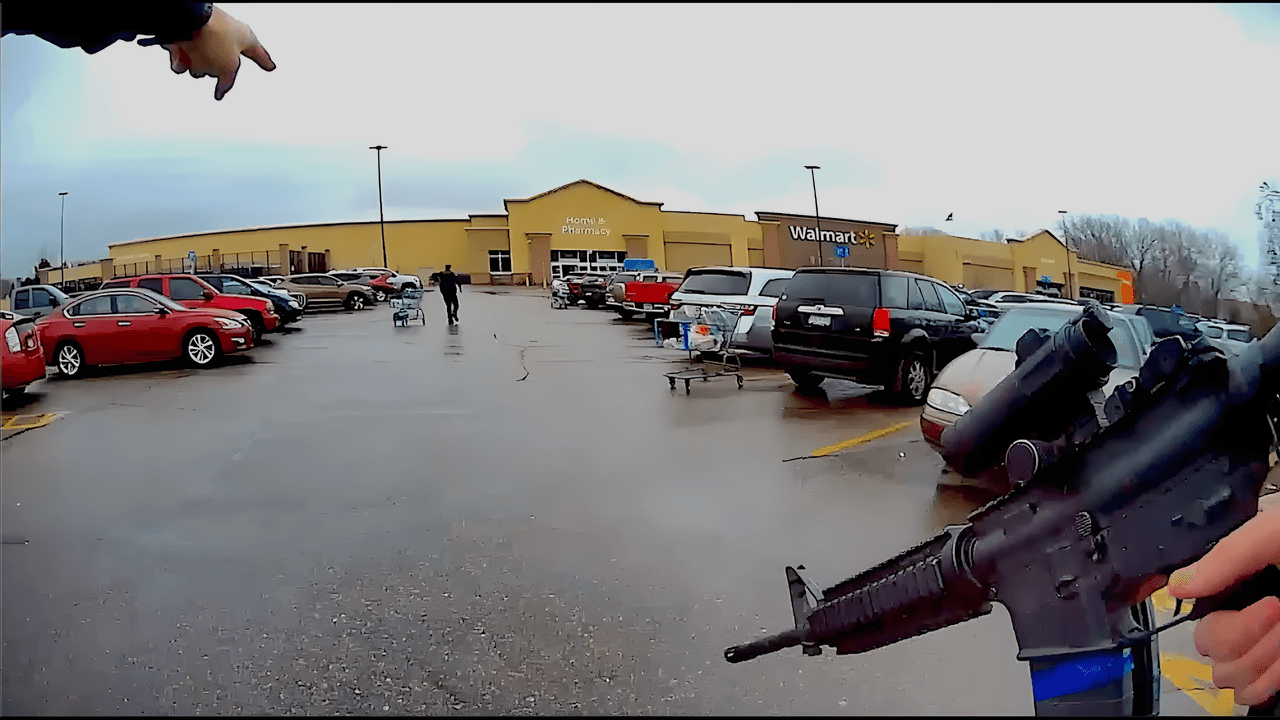 An officer trying to locate a mass-shooter.